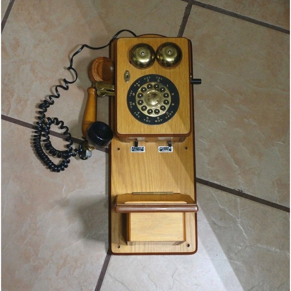 COUNTRY TALK Wall Telephone TeleConcept Solid Wood Vintage Made In Korea